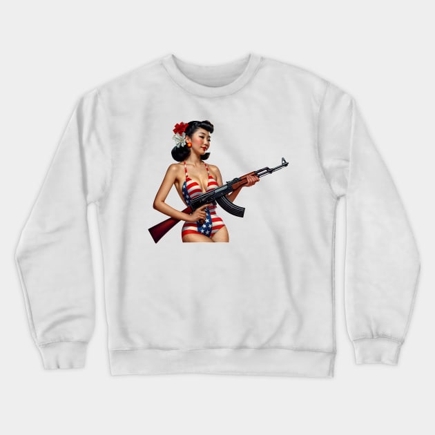 Pinup Girl Crewneck Sweatshirt by Rawlifegraphic